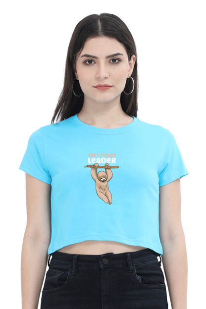 Women Funny & Queen SVG Crop Top - Leader