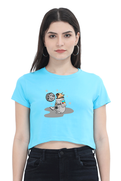 Women Animal's & Monster's  Crop Top -  astro dog