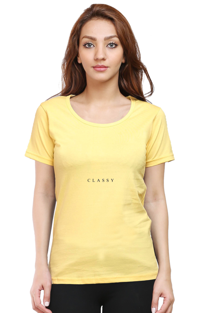 Women’s Round Neck Printed Minimalistic T-Shirts -  Classy