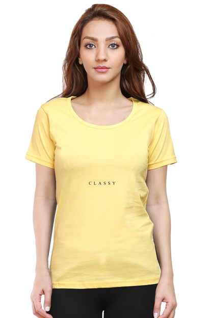 Women’s Round Neck Printed Minimalistic T-Shirts -  Classy