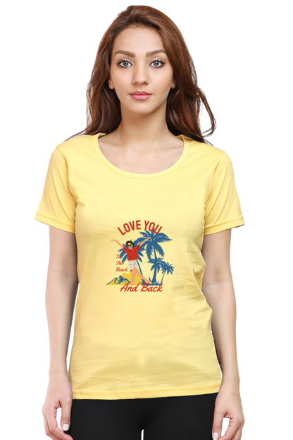 Women’s Round Neck Printed Summer T-Shirts - Beach & Back