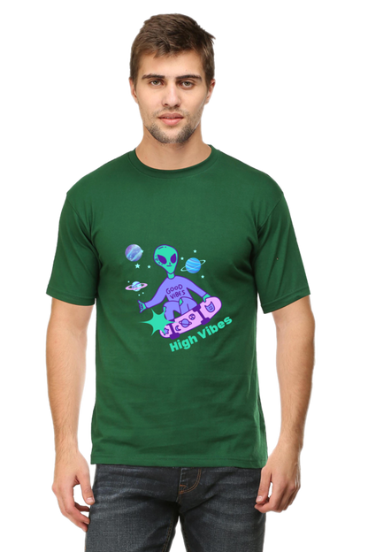 Men's Round Neck T-Shirt - High Vibes
