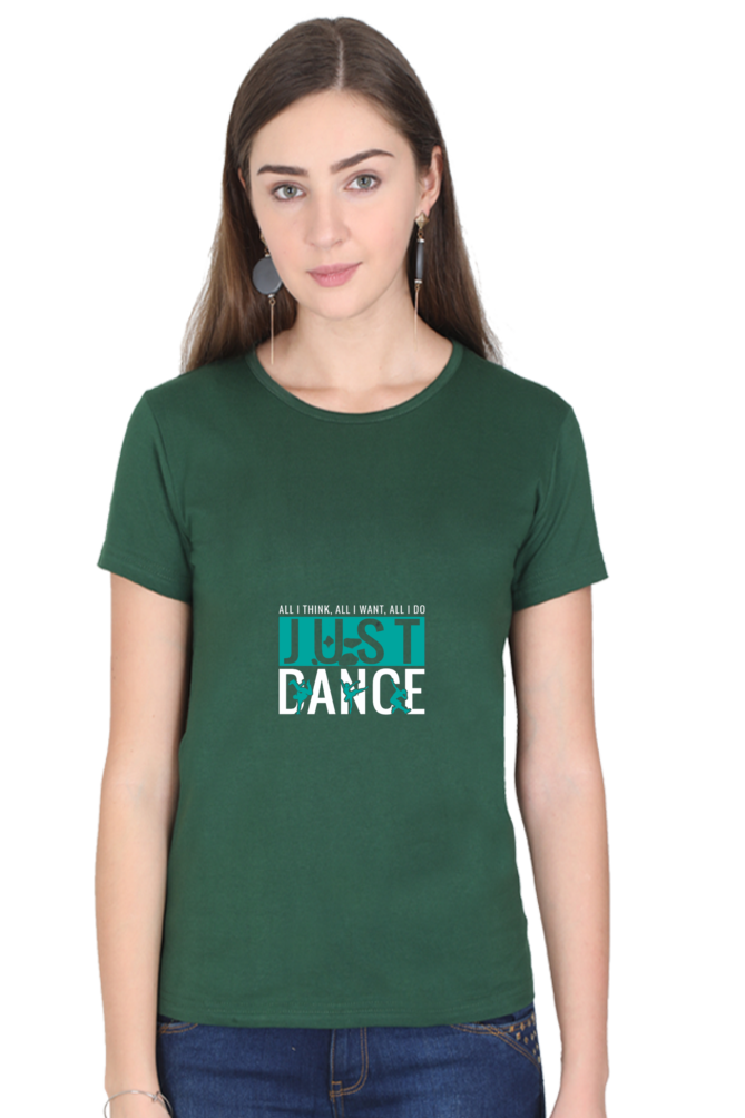 Women’s Round Neck Printed Dance T-Shirts - just dance
