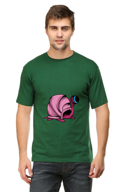 Men's Animal's & Monster's Cotton Round Neck T-Shirt - monster snail