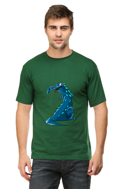 Men's Animal's & Monster's Cotton Round Neck T-Shirt - dinosaur