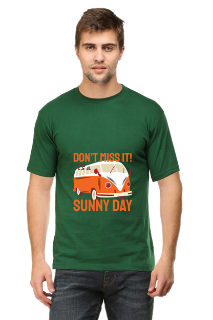 Men's Round Neck Summer T-Shirt - Sunny Day