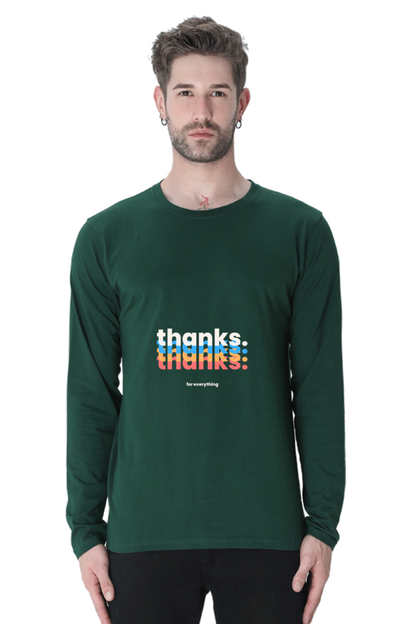Men’s  Minimalistic Full Sleeve - T Shirt - Thanks