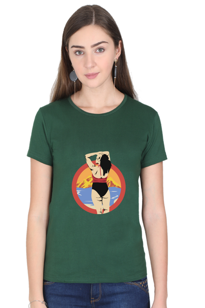 Women’s Round Neck Printed Summer T-Shirts - Girl