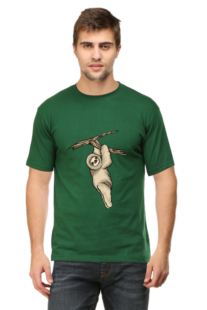 Men's Round Neck Sloth T-Shirt - play baby
