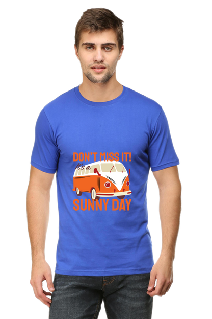 Men's Round Neck Summer T-Shirt - Sunny Day