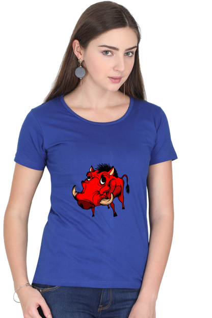 Women’s Round Neck Printed Animal's & Monster's T-Shirts -  monster rino