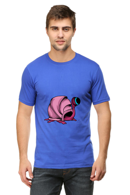 Men's Animal's & Monster's Cotton Round Neck T-Shirt - monster snail