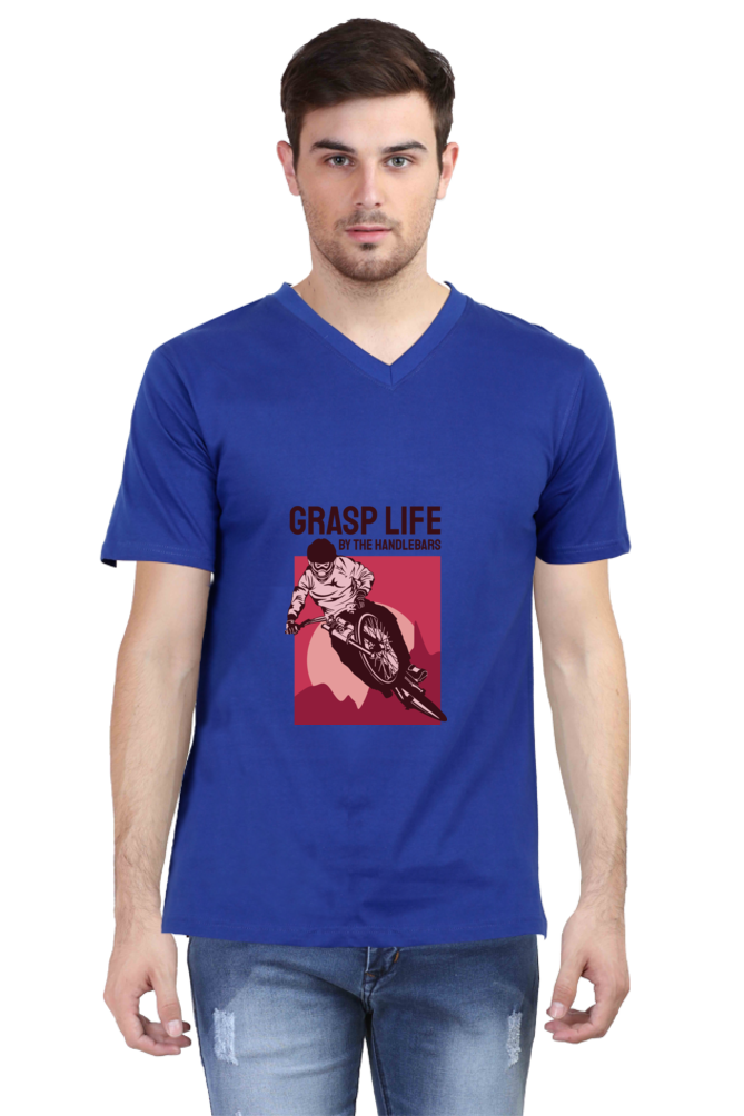 Men's Rider V Neck T-Shirt - grasp