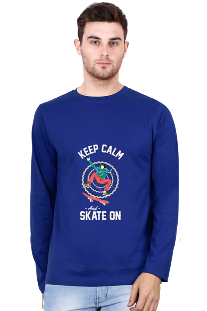 Men’s  Skateboard Full Sleeve - T Shirt  - Keep Calm