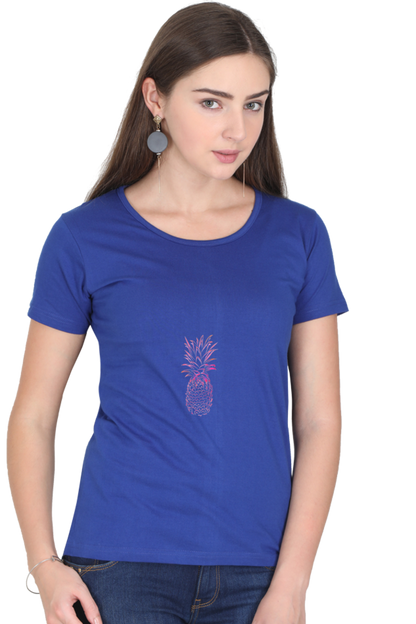 Women’s Round Neck Printed Minimalistic T-Shirts -  Fruit