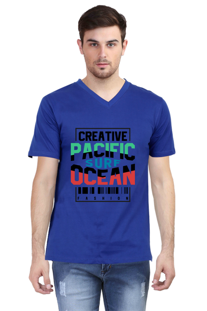 Men's V Neck T-Shirt - Pacific Ocean