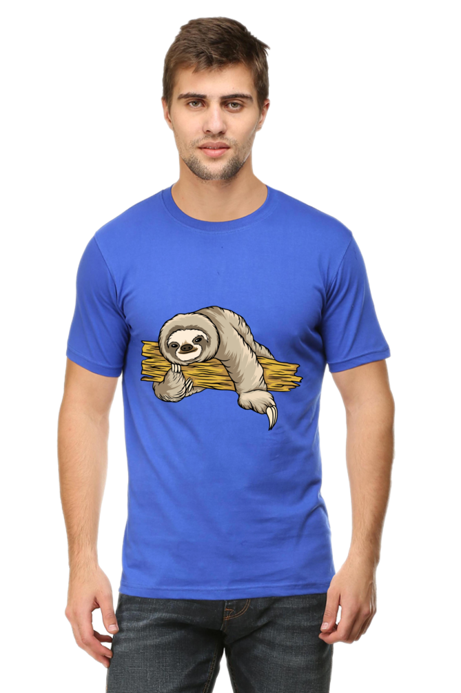 Men's Round Neck Sloth T-Shirt - Cuddle