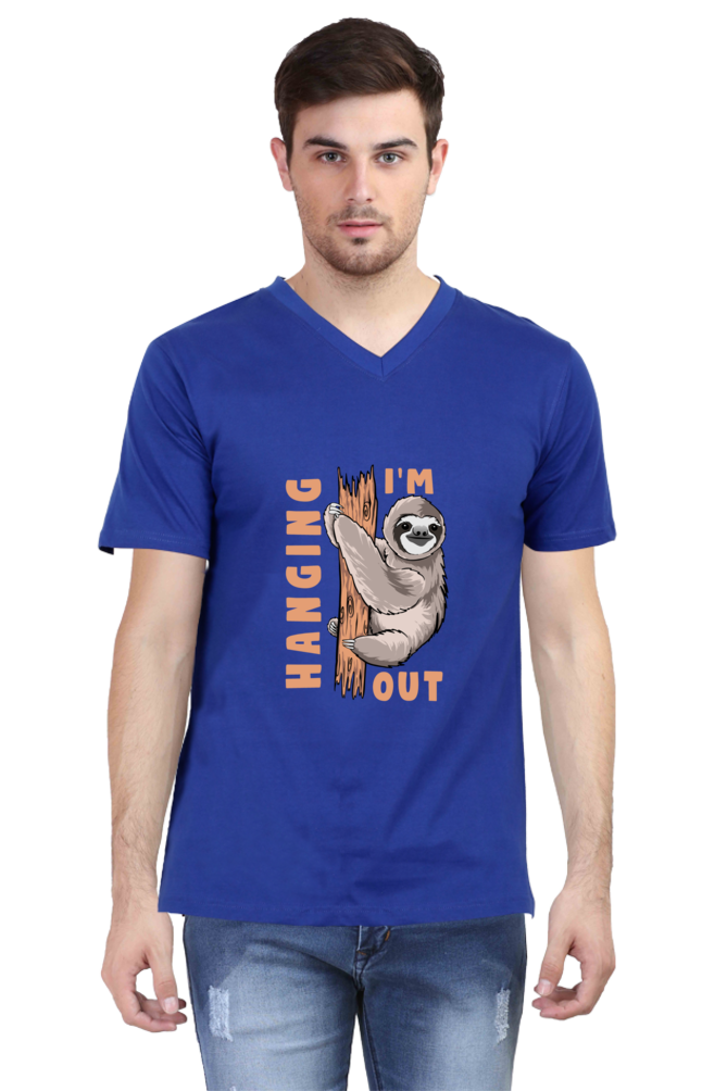 Men's Funny & Queen SVG V Neck T-Shirt - hanging