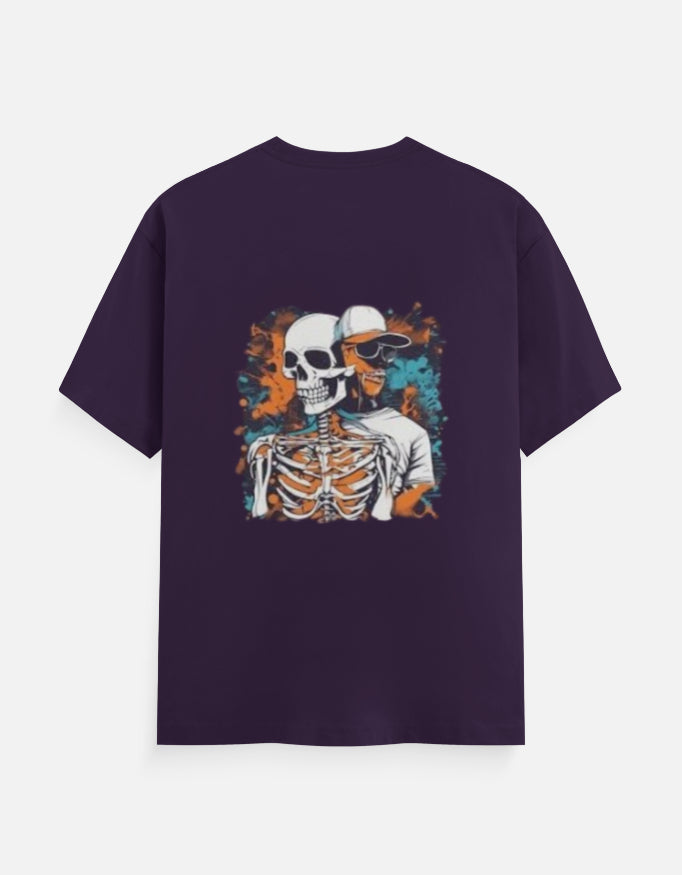 Men's Round Neck Printed T-shirt - Skeleton