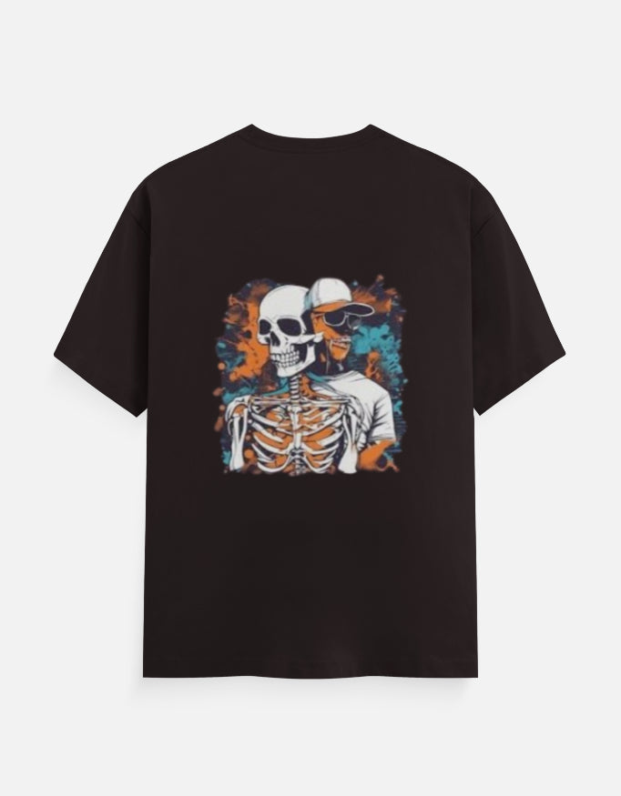 Men's Round Neck Printed T-shirt - Skeleton