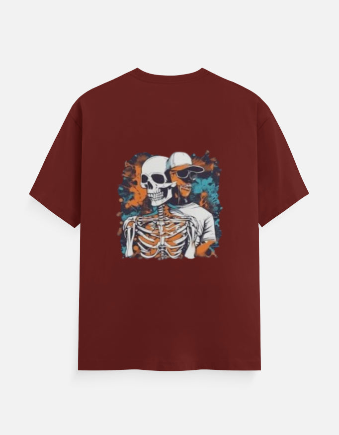Men's Round Neck Printed T-shirt - Skeleton