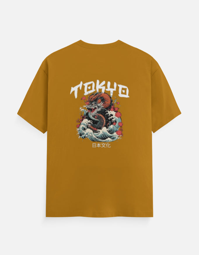 Men's Round Neck Printed T-shirt- Tokyo