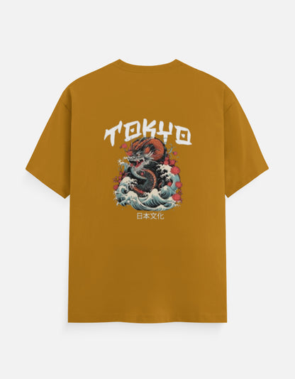 Men's Round Neck Printed T-shirt- Tokyo