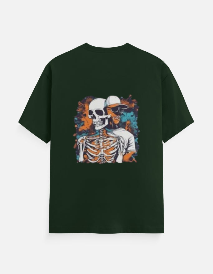 Men's Round Neck Printed T-shirt - Skeleton