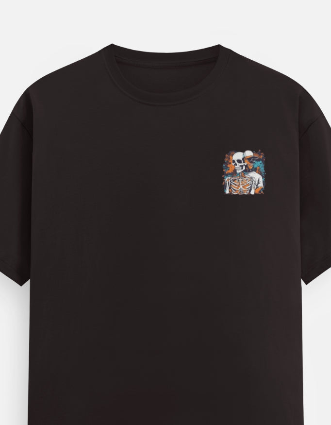 Men's Round Neck Printed T-shirt - Skeleton