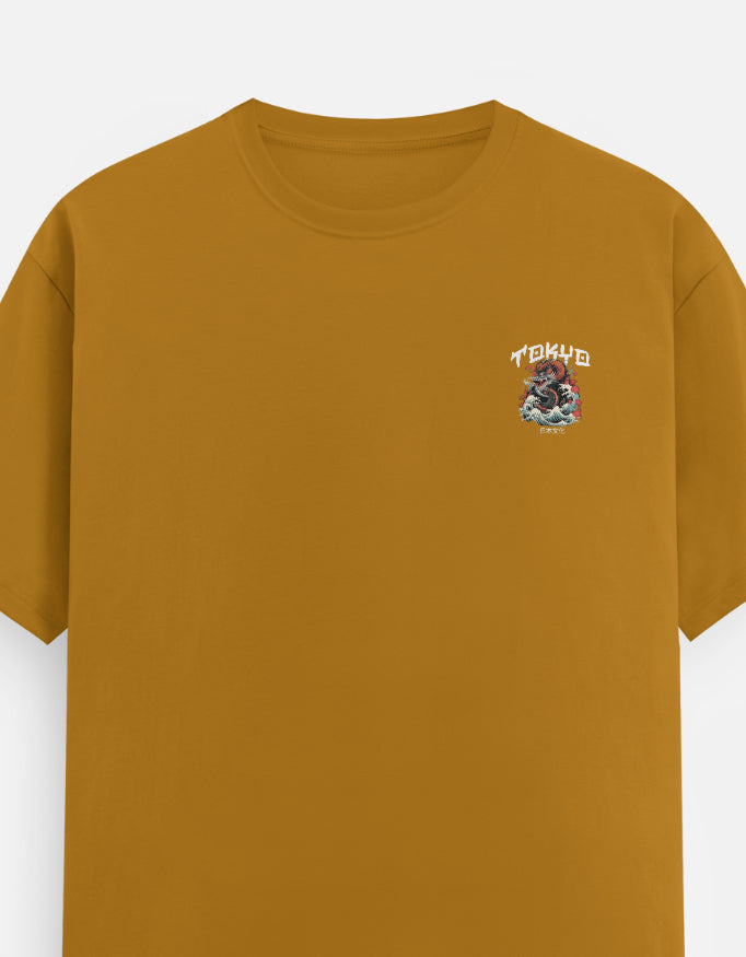 Men's Round Neck Printed T-shirt- Tokyo