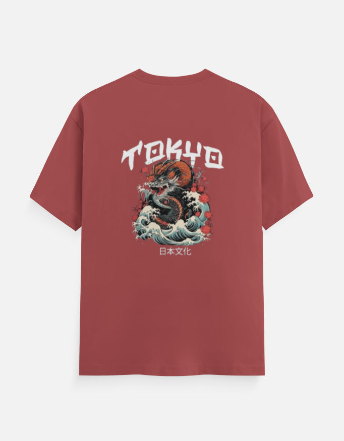 Men's Round Neck Printed T-shirt- Tokyo