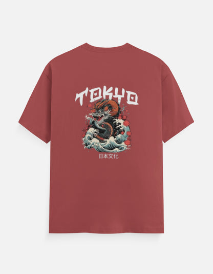 Men's Round Neck Printed T-shirt- Tokyo