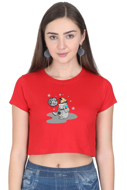 Women Animal's & Monster's  Crop Top -  astro dog
