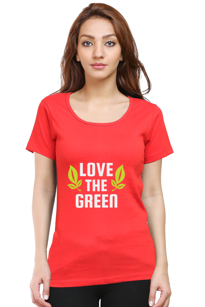 Women’s Round Neck Printed Gardening T-Shirts -   green