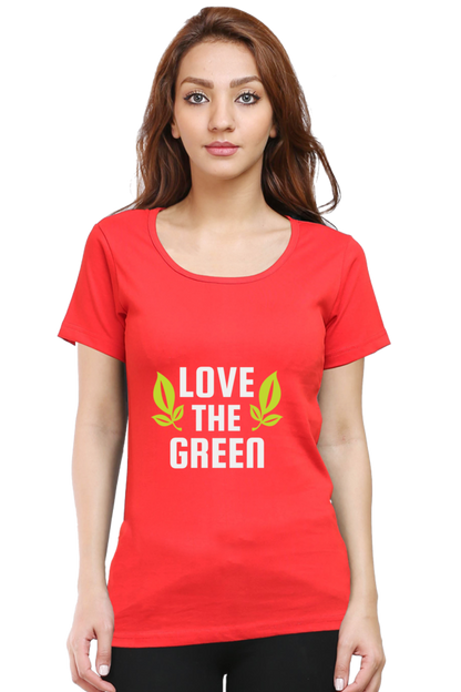 Women’s Round Neck Printed Gardening T-Shirts -   green