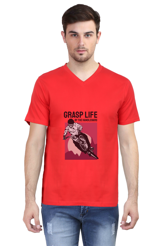 Men's Rider V Neck T-Shirt - grasp