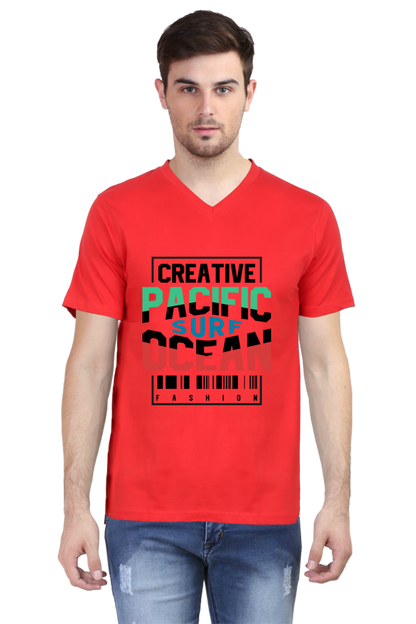 Men's V Neck T-Shirt - Pacific Ocean