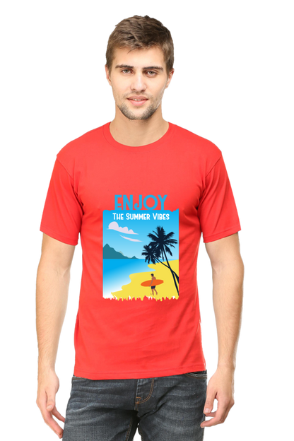 Men's Round Neck Summer T-Shirt - Vibe
