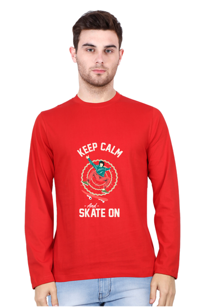 Men’s  Skateboard Full Sleeve - T Shirt  - Keep Calm