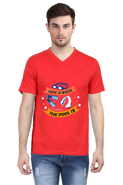 Men's Swimming V Neck T-Shirt - The Pool