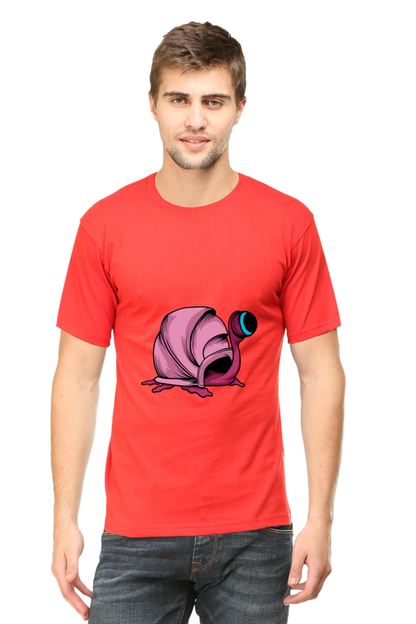 Men's Animal's & Monster's Cotton Round Neck T-Shirt - monster snail
