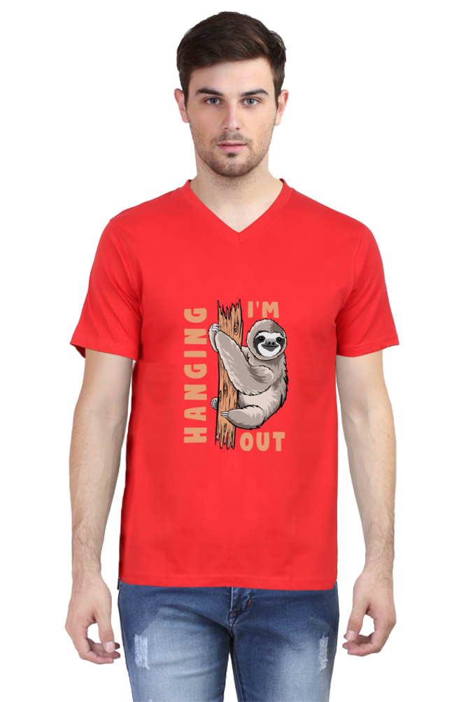 Men's Funny & Queen SVG V Neck T-Shirt - hanging