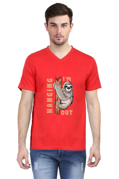 Men's Funny & Queen SVG V Neck T-Shirt - hanging