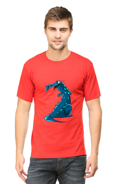 Men's Animal's & Monster's Cotton Round Neck T-Shirt - dinosaur