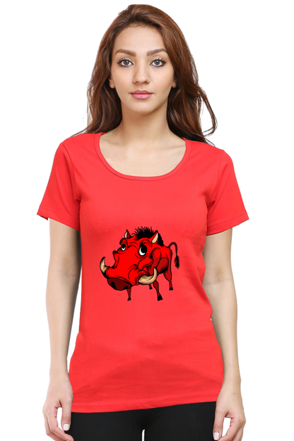 Women’s Round Neck Printed Animal's & Monster's T-Shirts -  monster rino