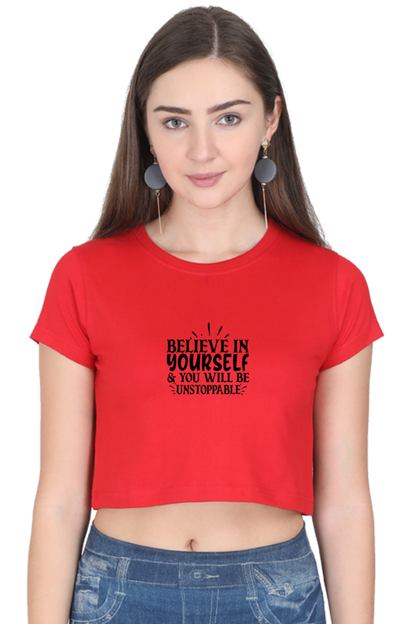 Women Motivational Crop Top - Unstoppable