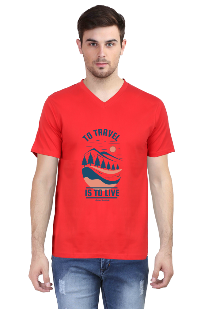 Men's Adventure V Neck T-Shirt - travel