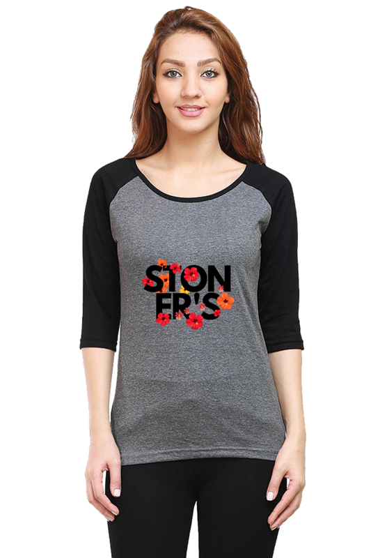 Women Raglan T-Shirt - Stoners & Flowers