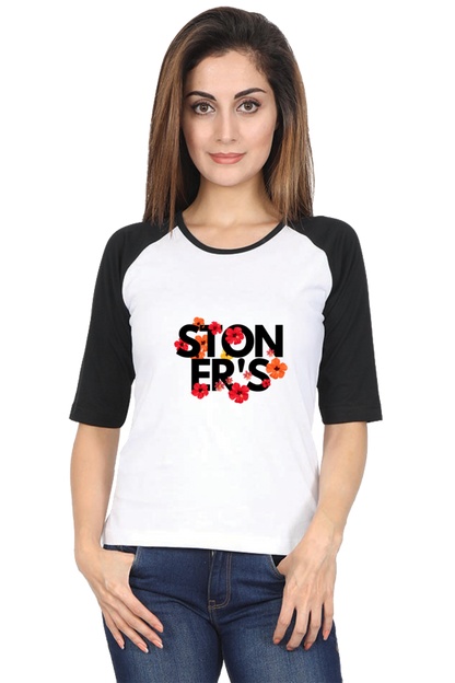 Women Raglan T-Shirt - Stoners & Flowers