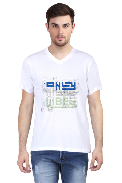 Men's Minimalistic V Neck T-Shirt -  Nice